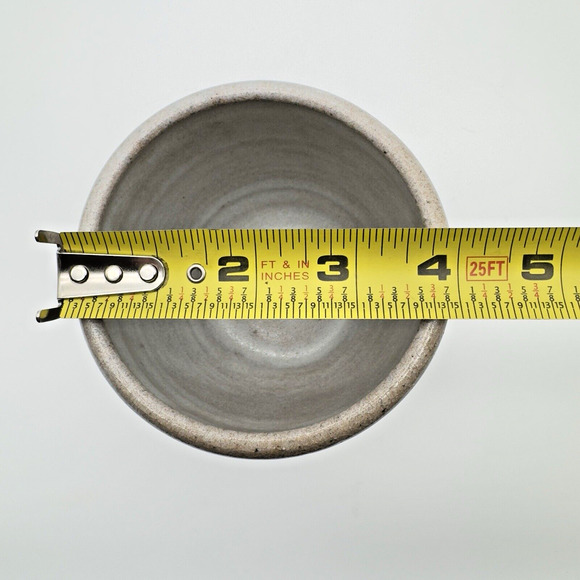 Studio Art Pottery Goblet Chalice Cup Textured Brown Gray Stoneware Signed #4 - Picture 9 of 11